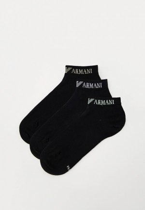 Носки 3 пары Emporio Armani. Цвет: черный