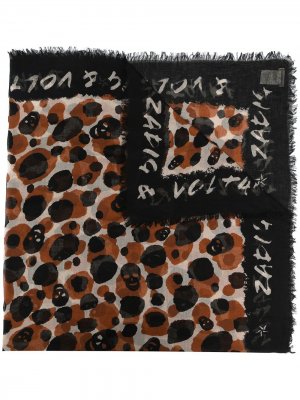 Платок Delta с леопардовым принтом Zadig&Voltaire. Цвет: черный