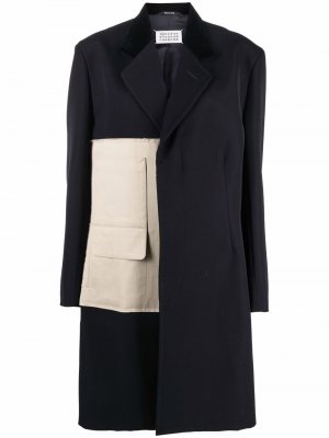 Однобортное пальто Maison Margiela. Цвет: синий
