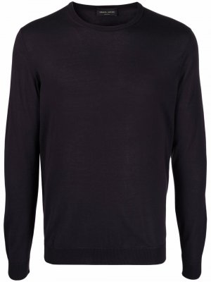 Solid-colour light sweater Roberto Collina. Цвет: синий