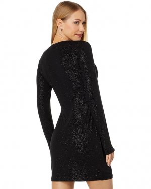 Платье Shimmer Keyhole Dress, черный/серебряный BCBGMAXAZRIA