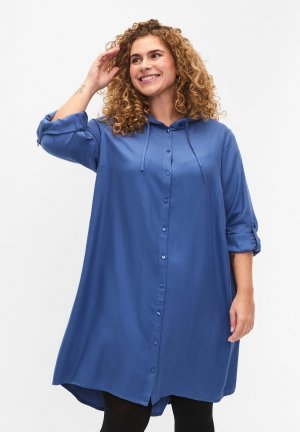 Платье-блузка AUS MIT KAPUZE UND 3/4-ÄRMELN , цвет moonlight blue Zizzi