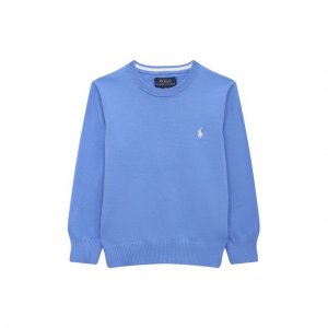 Хлопковый пуловер Polo Ralph Lauren. Цвет: синий