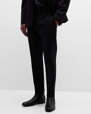 Мужские шерстяные классические брюки в тонкую полоску Dolce&Gabbana
