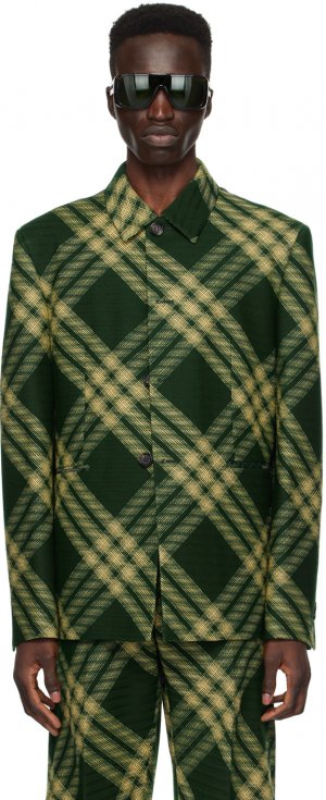 Зеленый пиджак в клетку , цвет Primrose IP check Burberry