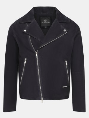 Кожаные куртки Armani Exchange. Цвет: темно-синий