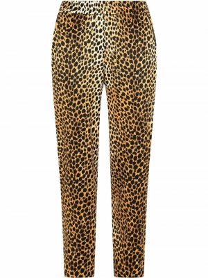 Зауженные брюки с леопардовым принтом Dolce & Gabbana. Цвет: золотистый