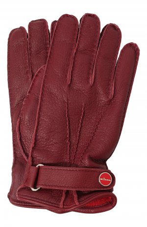 Кожаные перчатки Kiton. Цвет: бордовый