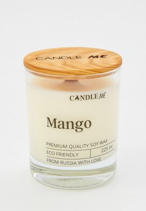 Свеча ароматическая Candle Me MANGO с деревянным фитилем, 225 мл. Цвет: белый