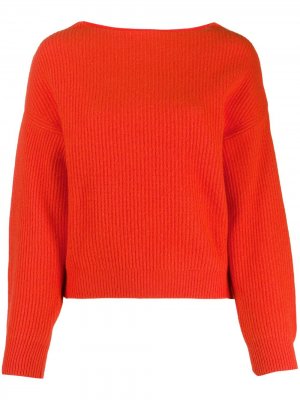 Трикотажный свитер в рубчик Bellerose. Цвет: оранжевый