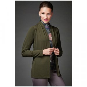 Пиджак , размер 48, коричневый, зеленый Арт-Деко. Цвет: хаки/коричневый/зеленый