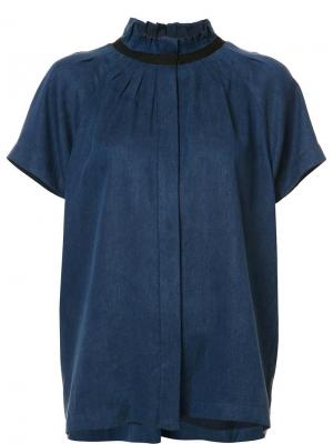 Блузка с плиссировкой Zero + Maria Cornejo. Цвет: синий