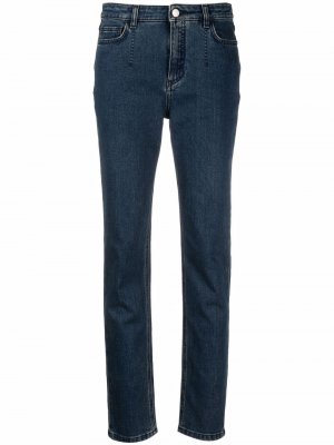Узкие джинсы средней посадки Alberta Ferretti. Цвет: синий