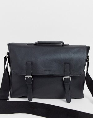 Черная сумка из искусственной кожи с отделением для ноутбука -Черный ASOS DESIGN