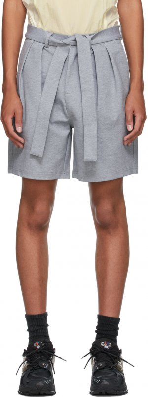 Grey Belted Shorts Li-Ning. Цвет: shark grey