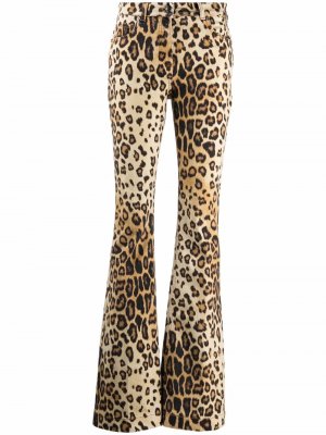 Расклешенные джинсы с леопардовым принтом ETRO. Цвет: бежевый
