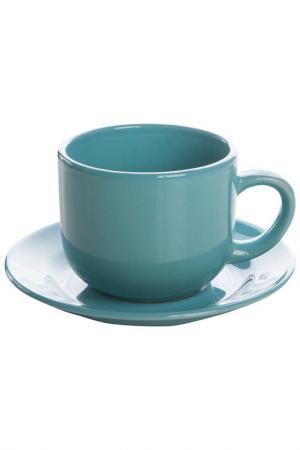 Чашка чайная с блюдцем SANGO. Цвет: голубой