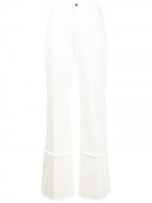 Расклешенные джинсы Le Pixie Sailor Cuff с манжетами FRAME. Цвет: белый