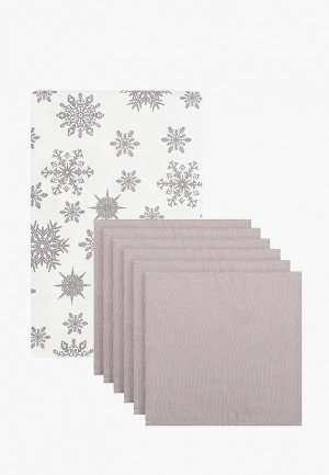 Набор кухонного текстиля Naturel Снежинка серая. Цвет: разноцветный