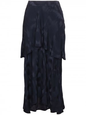 Многослойная юбка с жаккардовым узором Paris Sies Marjan. Цвет: синий