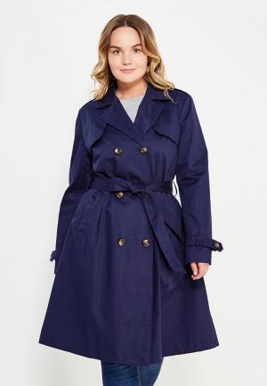 Плащ LOST INK PLUS PLEAT BACK MAC WITH HORN BUTTONS. Цвет: синий