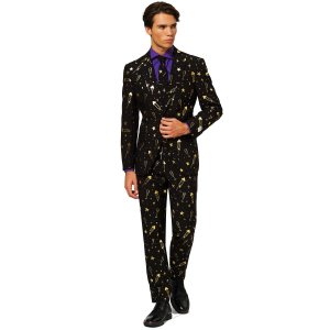 Мужской облегающий костюм и галстук с изображением фейерверков OppoSuits