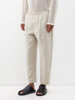 Льняные брюки nemus с эластичным поясом , бежевый Albus Lumen