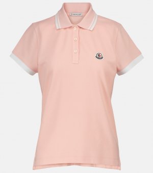 Рубашка-поло из хлопкового пике MONCLER, розовый Moncler
