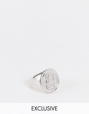 Серебристое массивное кольцо-печатка Inspired-Серебристый Reclaimed Vintage