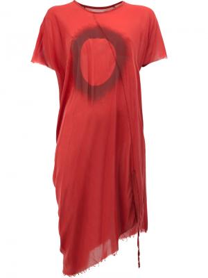Платье-футболка с асимметричным подолом Lost & Found Ria Dunn. Цвет: красный