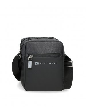 Мужская сумка через плечо Jarvis среднего размера с двумя отделениями, черная, черный Pepe Jeans