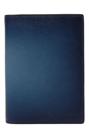 Кожаная обложка для паспорта Santoni. Цвет: синий