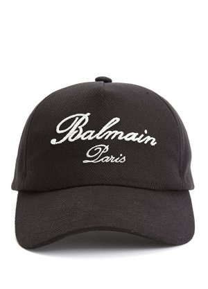 Мужская шляпа с черным логотипом Balmain