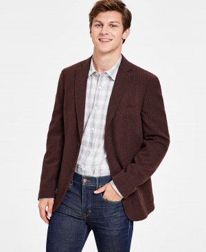 Мужское приталенное спортивное пальто из шерсти с текстурой Calvin Klein