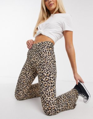 Расклешенные брюки с леопардовым принтом -Желтый Daisy Street