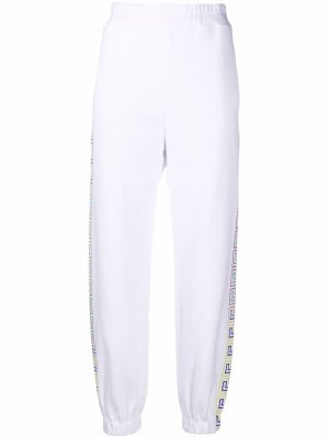 Спортивные брюки с узором Greca Versace. Цвет: белый