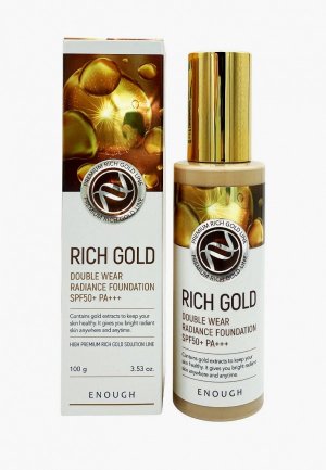 Тональный крем Enough Premium Rich Gold Double Wear Radiance Foundation SPF50+ PA+++ с золотом для сияния кожи (тон 21), 100 мл. Цвет: бежевый