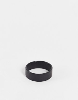 Широкое матовое кольцо черного цвета -Черный ASOS DESIGN