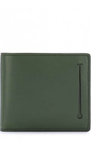 Кожаное портмоне с отделениями для кредитных карт Ermenegildo Zegna. Цвет: зелёный