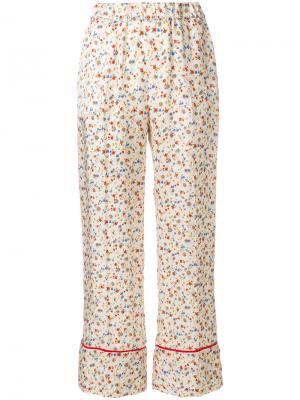 Wide leg floral trousers Semicouture. Цвет: телесный