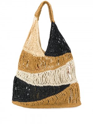 Плетеная сумка-тоут в стиле колор-блок M Missoni. Цвет: нейтральные цвета
