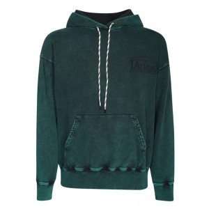 Футболка aries hoodie with worn effect and a logo print , зеленый