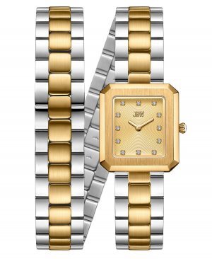 Женские часы Arc с двойным браслетом из нержавеющей стали, 23 x 25 мм Jbw