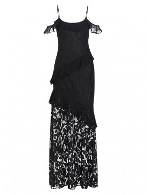 Тюлевое платье Sienna с цветочным принтом Ml Monique Lhuillier, черный Lhuillier