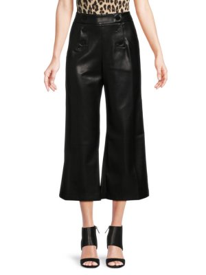 Укороченные брюки из искусственной кожи , черный Karl Lagerfeld Paris
