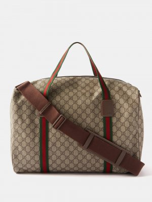 Парусиновая дорожная сумка gg-supreme, бежевый Gucci