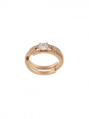 Кольцо из розового золота с бриллиантами Maison Dauphin. Цвет: золотистый