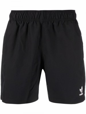 Logo embroidered swim shorts adidas. Цвет: черный