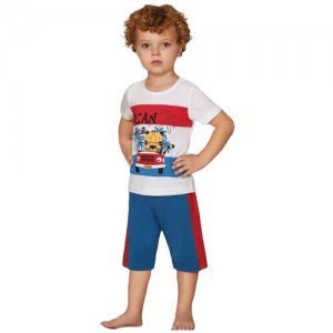 Пижама детская, для мальчика, размер 3 / Комплект шорты и футболка мальчика Костюм в садик Российский размер: 104 BAYKAR. Цвет: белый