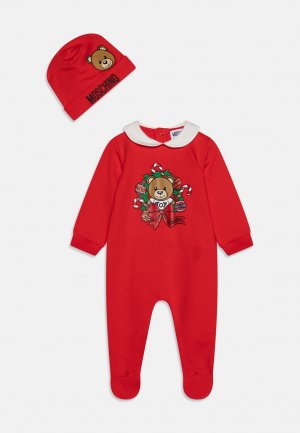 Подарок на рождение BABYGROW HAT GIFT UNISEX SET MOSCHINO, цвет poppy red Moschino